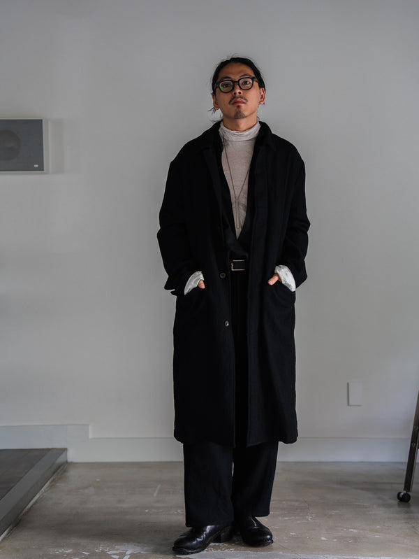 Washed Serge Sarouel Wide Pants【black】
