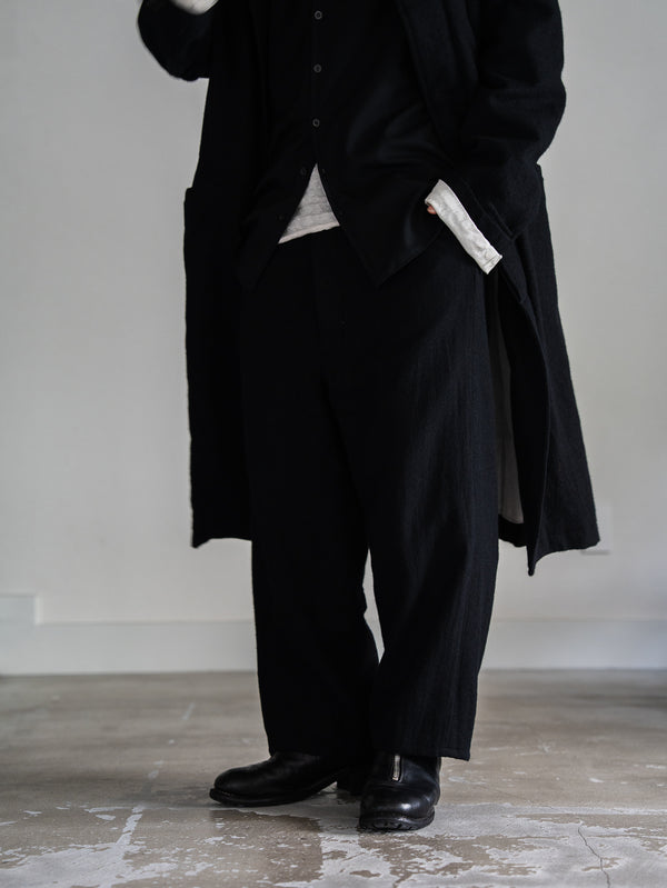Washed Serge Sarouel Wide Pants【black】