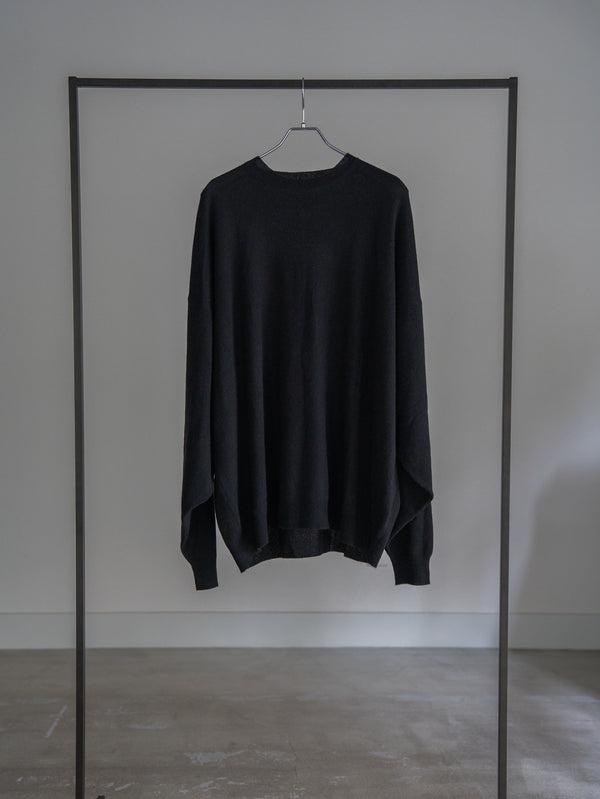 Cashmere Balloon Sleeve Knit【black】