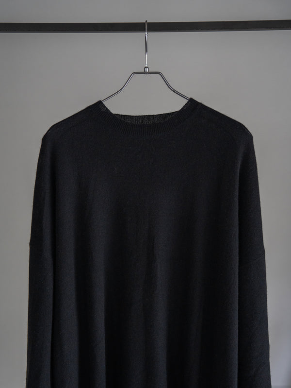 Cashmere Balloon Sleeve Knit【black】