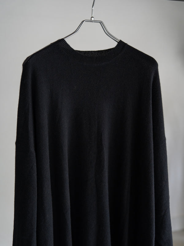 Cashmere Balloon Sleeve Knit【black】