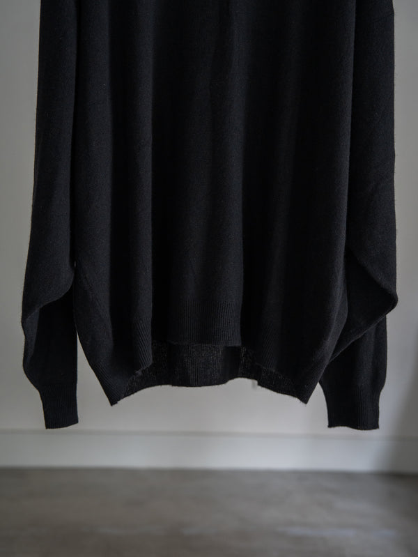 Cashmere Balloon Sleeve Knit【black】