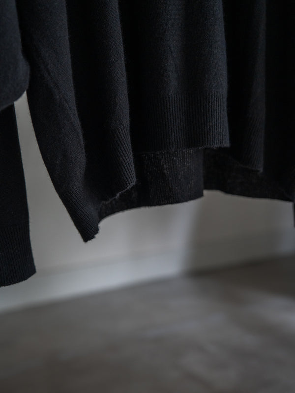 Cashmere Balloon Sleeve Knit【black】