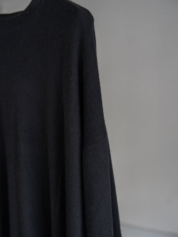 Cashmere Balloon Sleeve Knit【black】