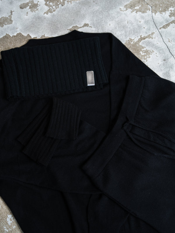 Cashmere Balloon Sleeve Knit【black】