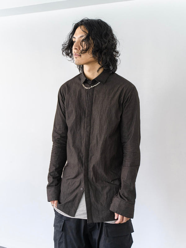 Textured Crease Shirt [Cigar Black]