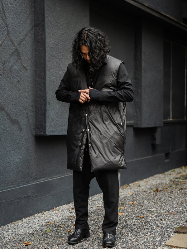 Thermal Layered Long Vest 【BLACK】
