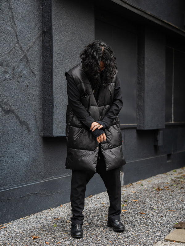 Thermal Layered Long Vest 【BLACK】