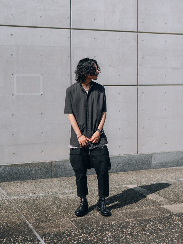 DarkGray Frayed Edge Linen Shirt [for setup]