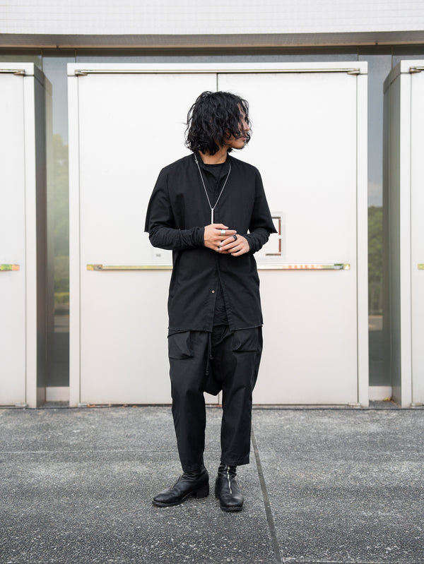 Craft Fabric Layered L/S T-shirt【black】