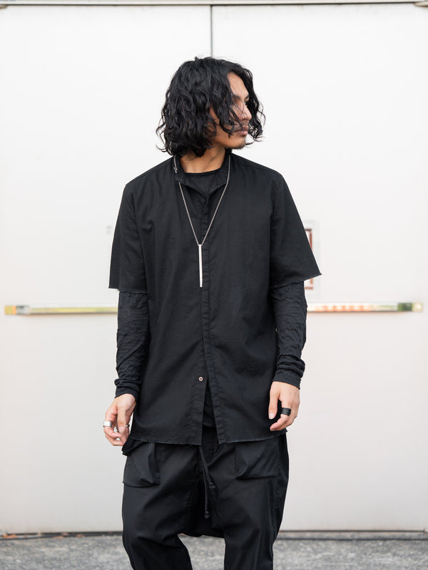 Craft Fabric Layered L/S T-shirt【black】