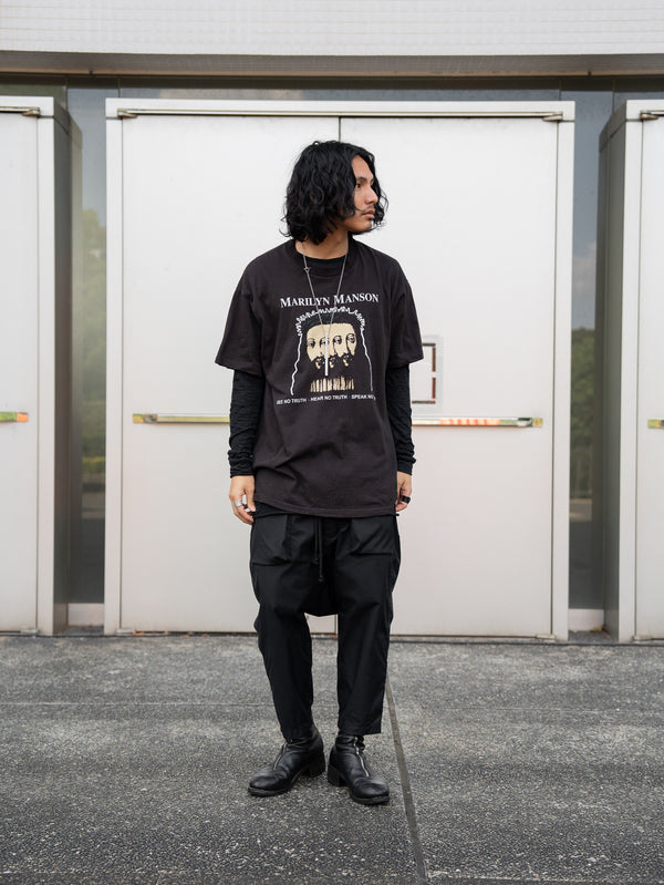 Craft Fabric Layered L/S T-shirt【black】