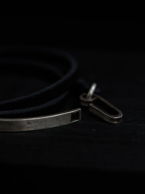 3 - layer Leather Plate Bracelet [Silver925] - PRY