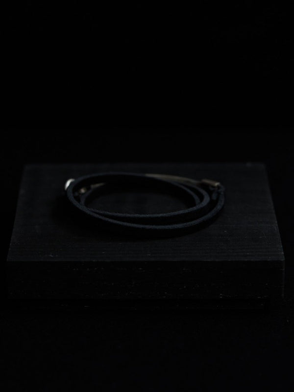 3 - layer Leather Plate Bracelet [Silver925] - PRY