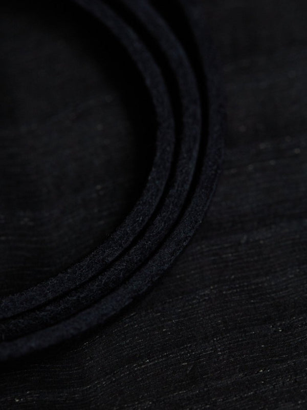 3 - layer Leather Plate Bracelet [Silver925] - PRY