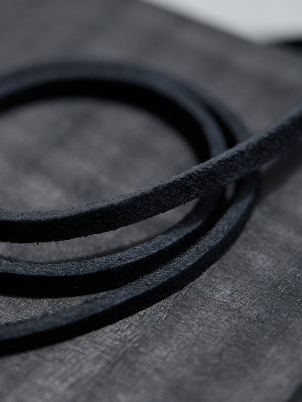 3 - layer Leather Plate Bracelet [Silver925] - PRY