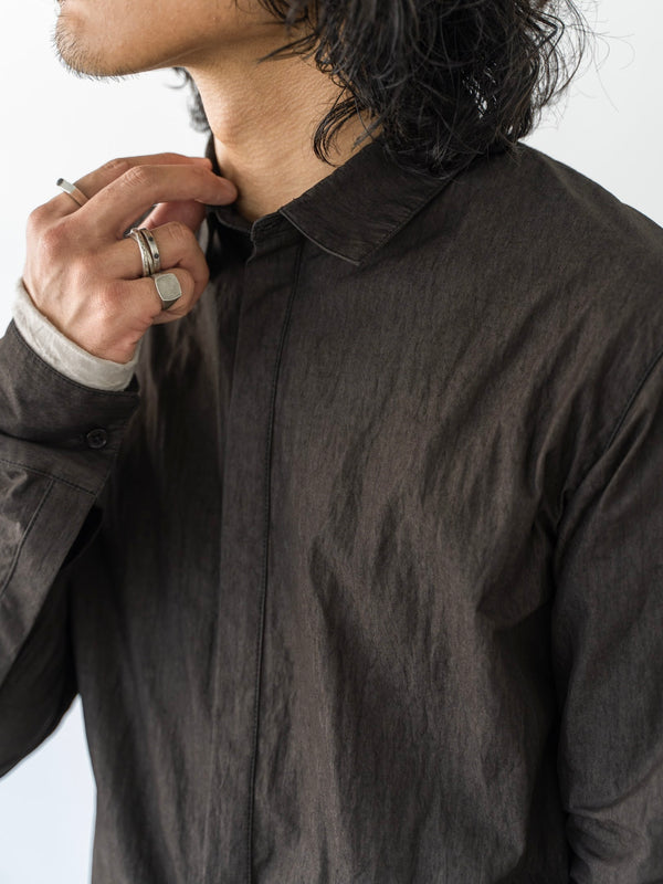 Textured Crease Shirt [Cigar Black]