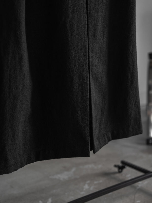 Back-Vent Washed-Serge Overcoat [尾州ウール]【black】
