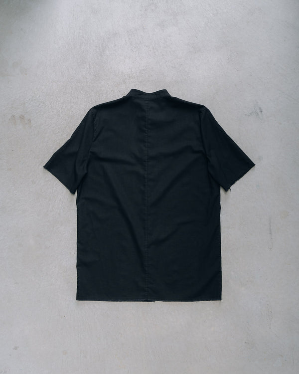 Black Frayed Edge Linen Shirt [for setup]