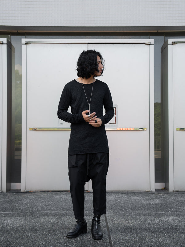 Craft Fabric Layered L/S T-shirt【black】