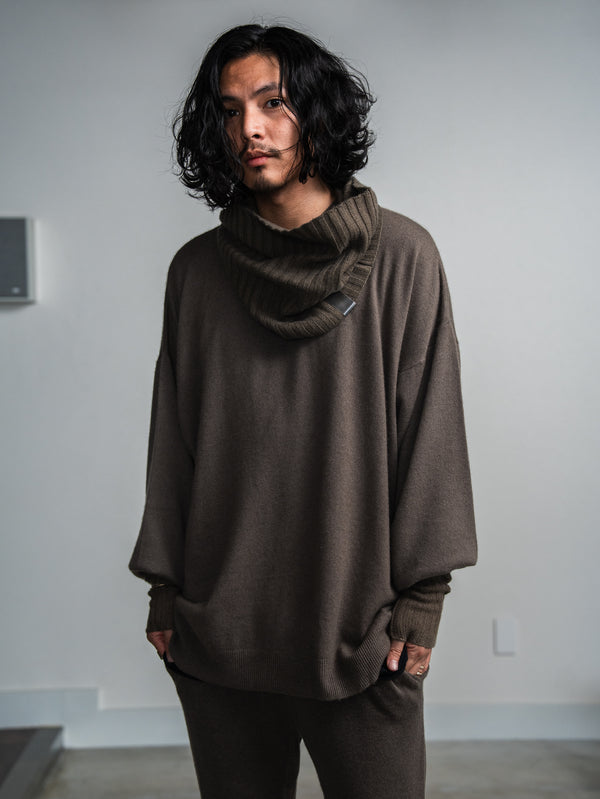 Cashmere Balloon Sleeve Knit【taupe】