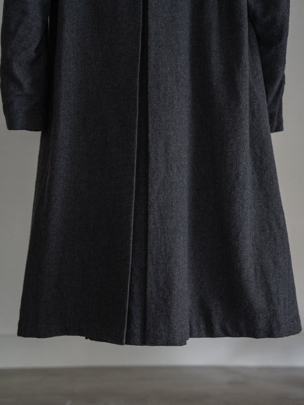 Back-Vent Washed-Serge Overcoat [尾州ウール]【dark gray】