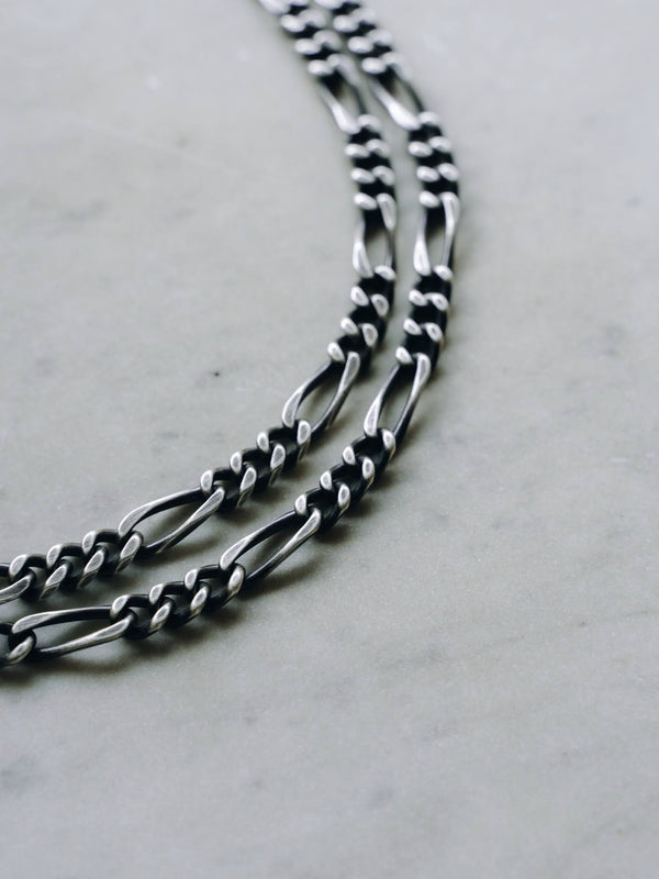 3way Antique Silver Chain Necklace