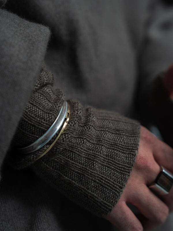 Cashmere Layered Arm Wormer【taupe】