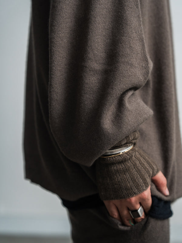 Cashmere Balloon Sleeve Knit【taupe】