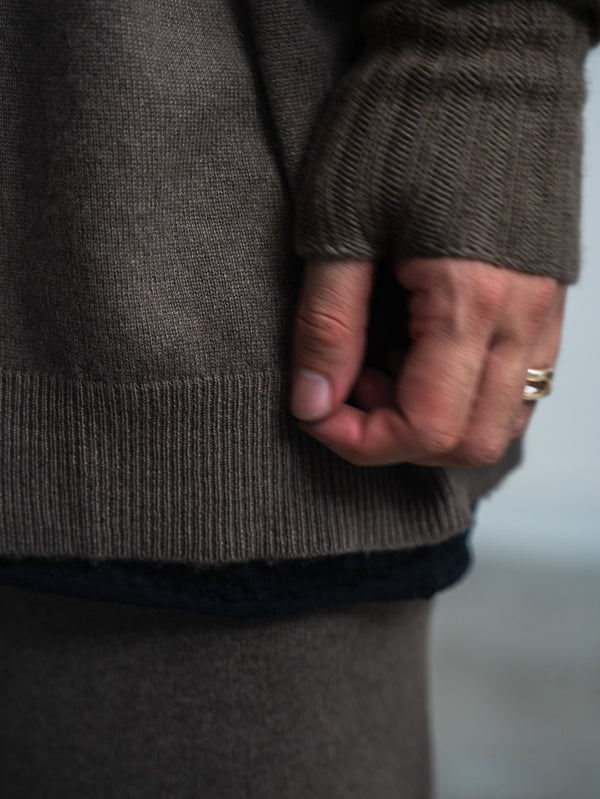 Cashmere Balloon Sleeve Knit【taupe】