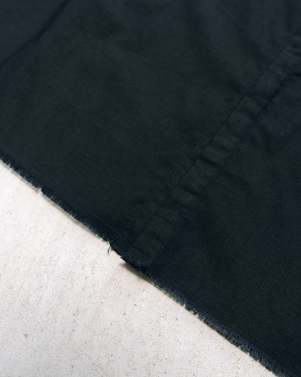 Black Frayed Edge Linen Shirt [for setup]