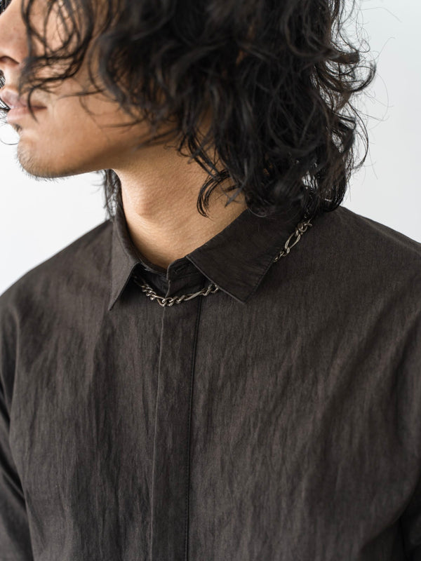 Textured Crease Shirt [Cigar Black]