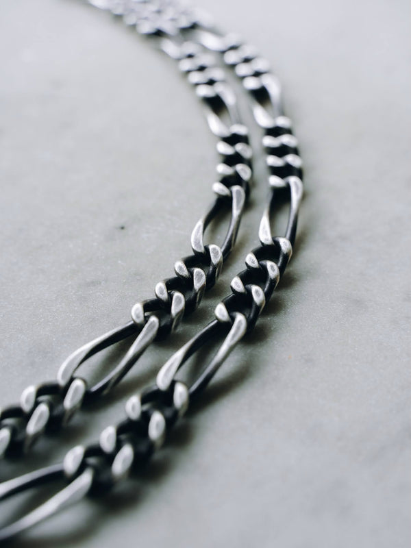 3way Antique Silver Chain Necklace