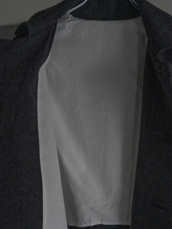 Back-Vent Washed-Serge Overcoat [尾州ウール]【dark gray】