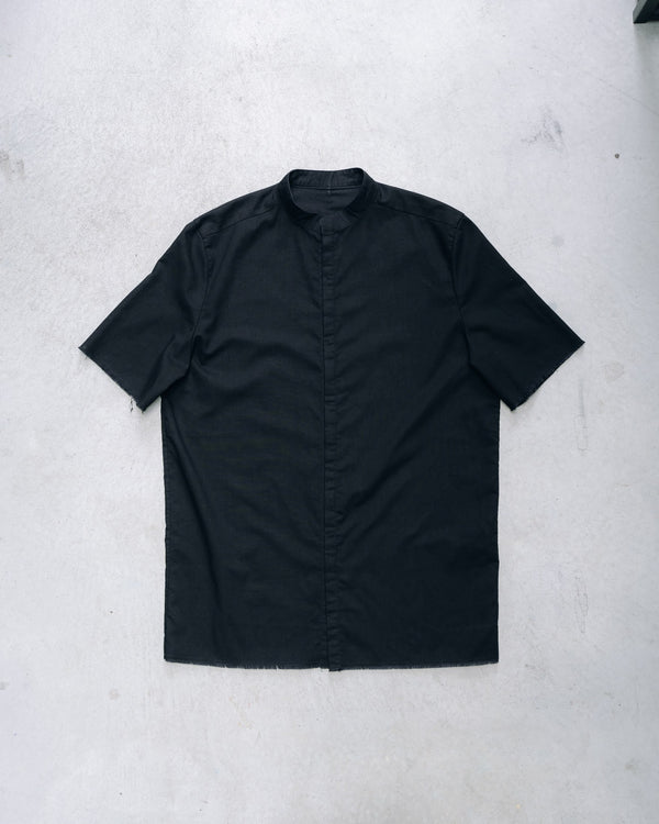 Black Frayed Edge Linen Shirt [for setup]