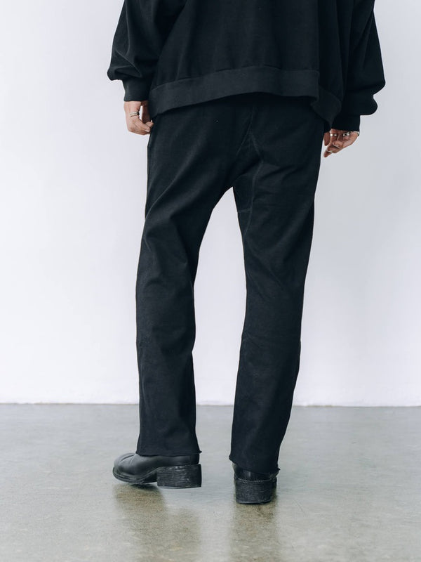 Cut-off Flare Sweatpants [Velvet Black]