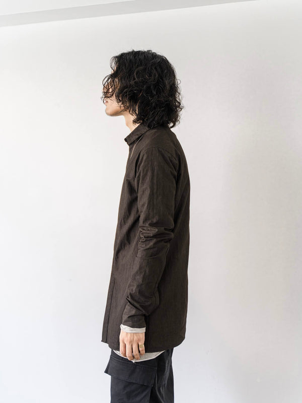 Textured Crease Shirt [Cigar Black]