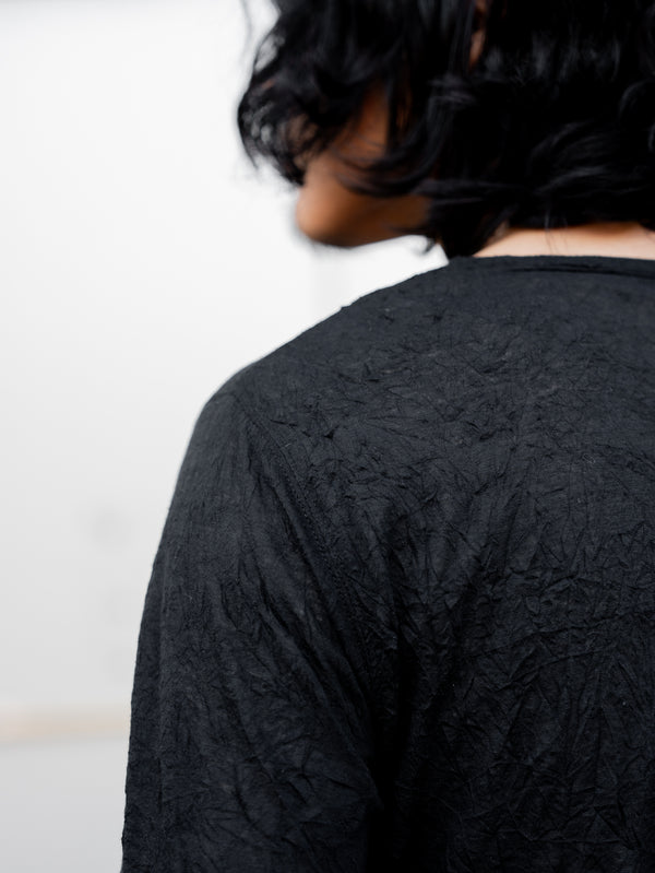 Craft Fabric Layered L/S T-shirt【black】