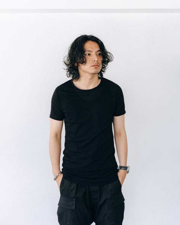 Luxe Gas Spun Layered T-shirt [black]