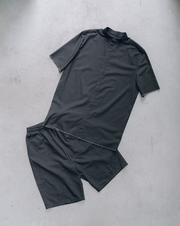 DarkGray Modern Cut Linen Shorts [for setup]