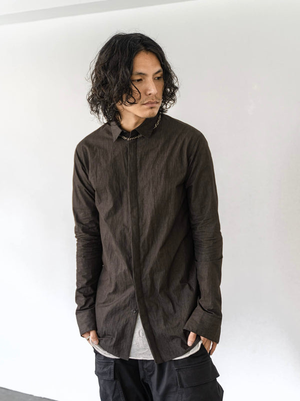 Textured Crease Shirt [Cigar Black]