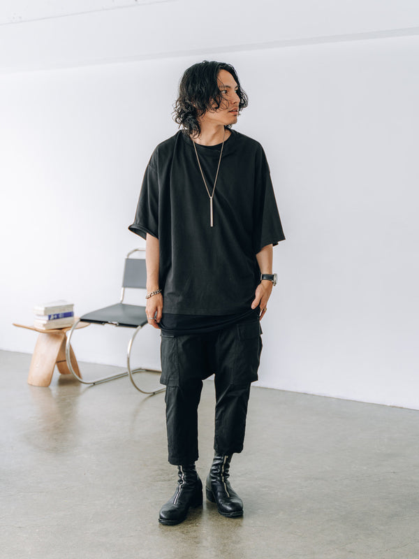 Luxe Gas Spun Layered T-shirt [black]