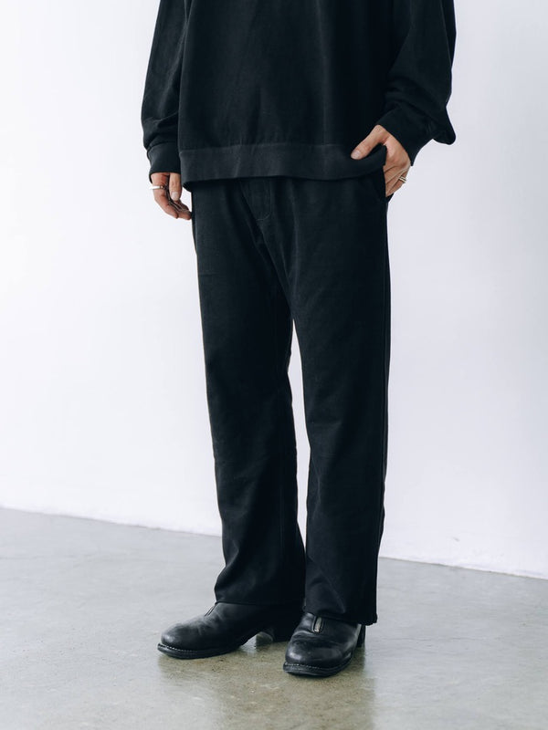 Cut-off Flare Sweatpants [Velvet Black]