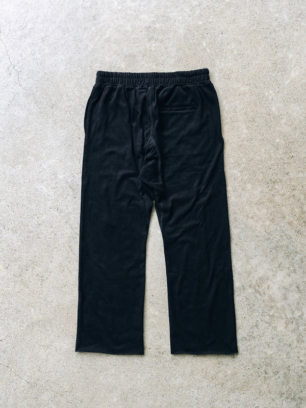 Cut-off Flare Sweatpants [Velvet Black]