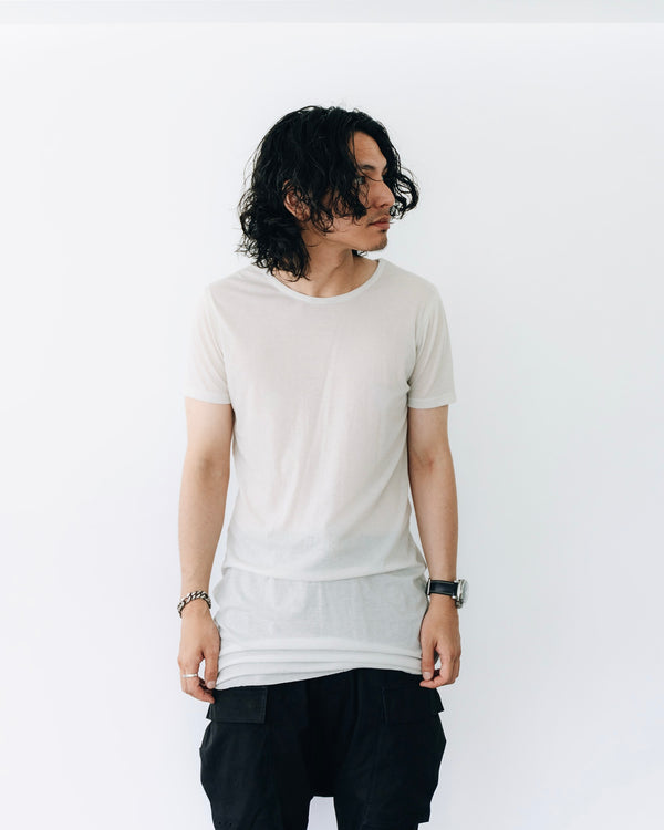 Luxe Gas Spun Layered T-shirt [milk]