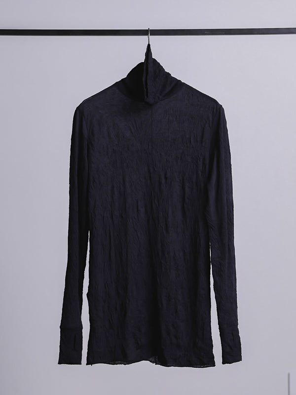 Craft Fabric Layered Turtle-neck L/S T-shirt [尾州コットン]【black】