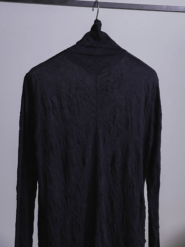 Craft Fabric Layered Turtle-neck L/S T-shirt [尾州コットン]【black】