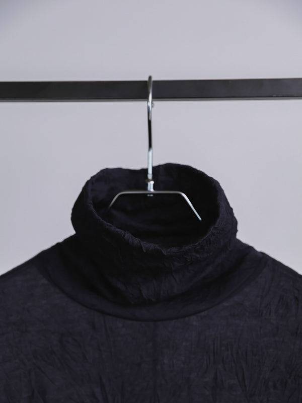 Craft Fabric Layered Turtle-neck L/S T-shirt [尾州コットン]【black】