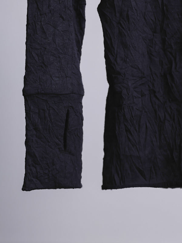Craft Fabric Layered Turtle-neck L/S T-shirt [尾州コットン]【black】