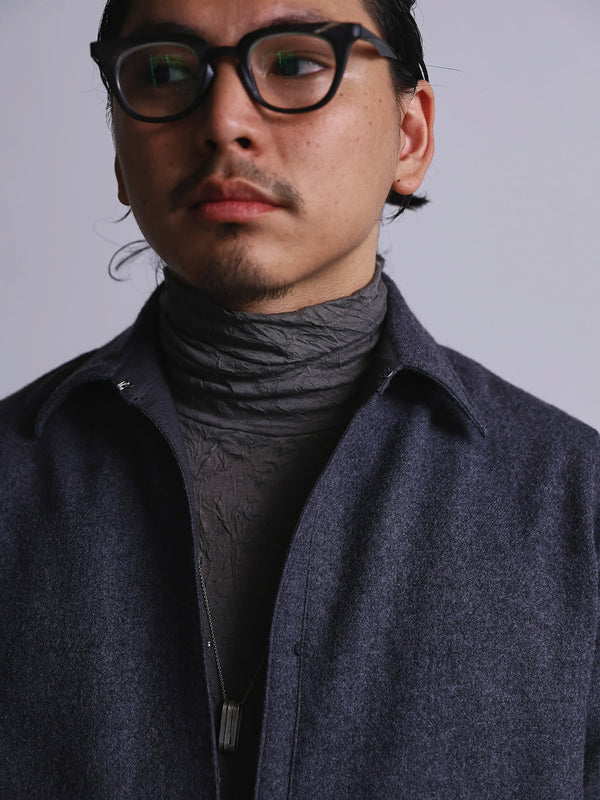 Craft Fabric Layered Turtle-neck L/S T-shirt [尾州コットン]【fog gray】